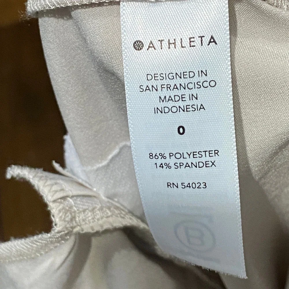 Athleta Brooklyn Ankle Pants Womens 0 Beige Stone Tapered Stretch Travel 198677